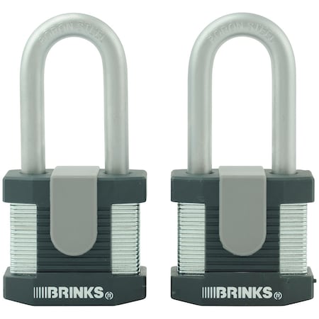 Brinks Keyed Alike Padlock, Laminated Steel, 50mm, High Security 2PK 672-52201